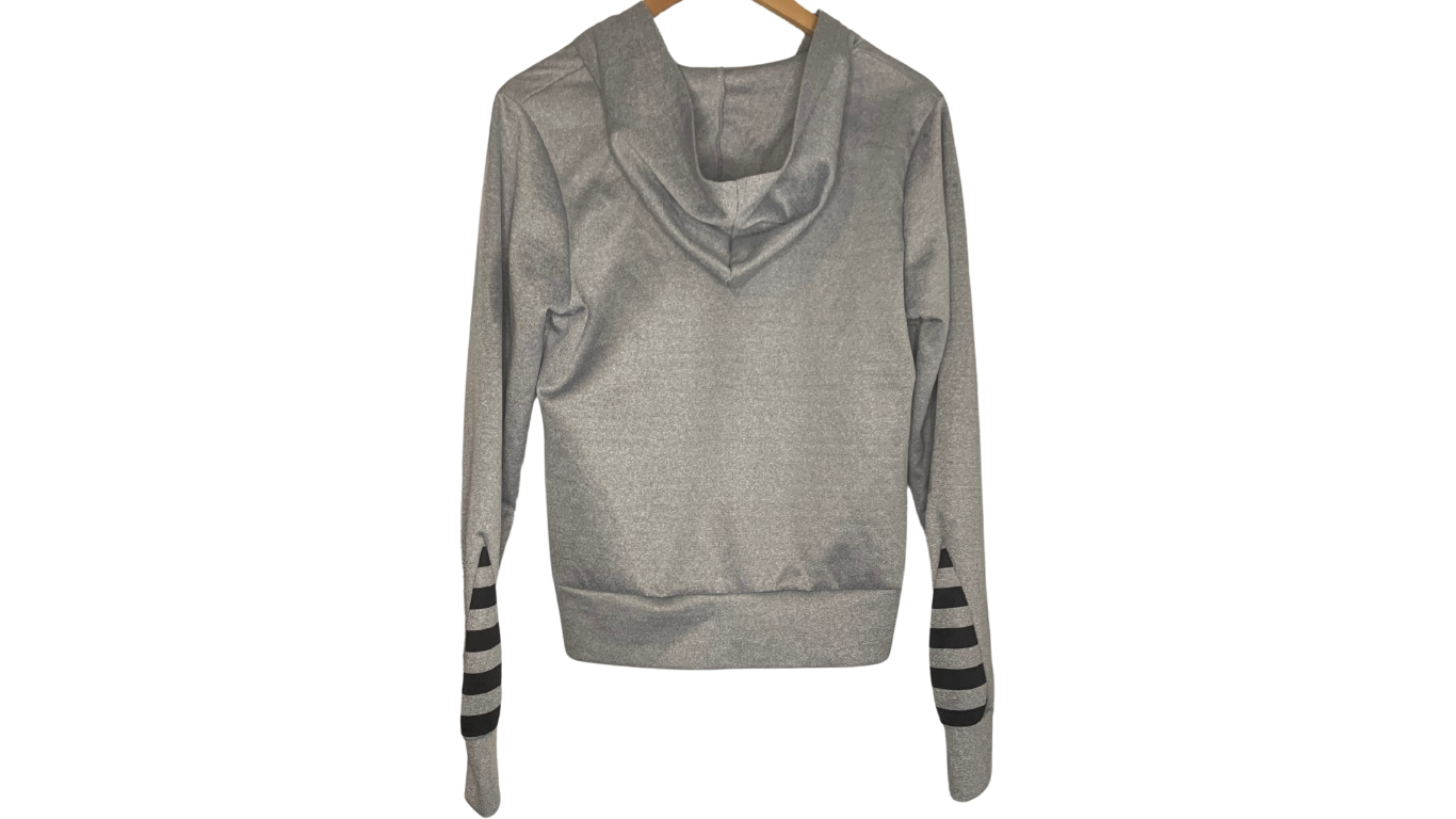 Sporty Gray Zip-Up Jacket, L