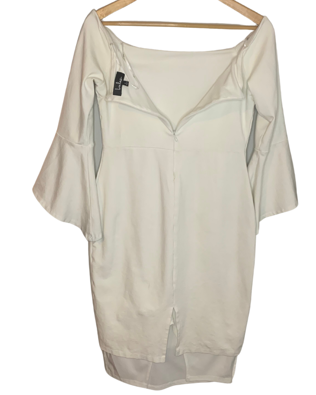 Lulu’s Elegant Off-Shoulder Sheath Dress, L