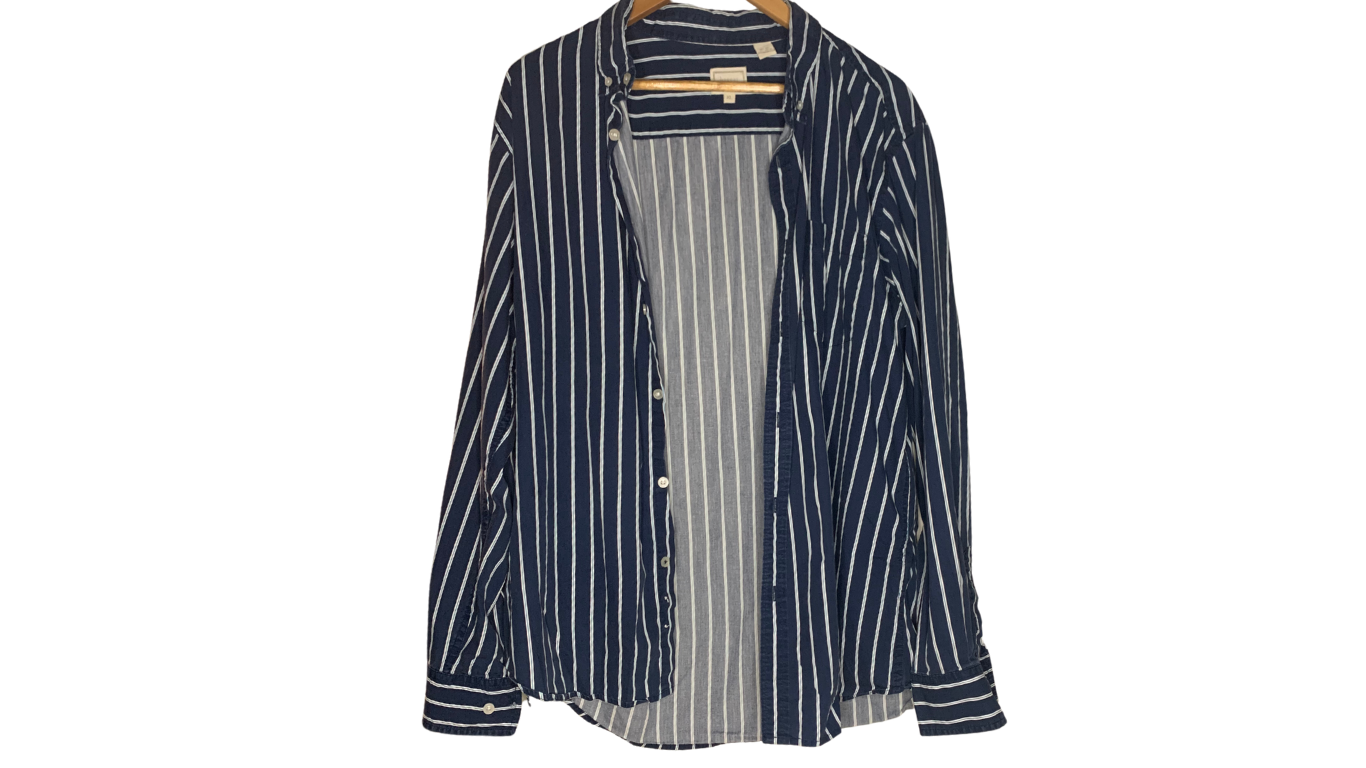 Haggar Classic Striped Button-Up Shirt, XL