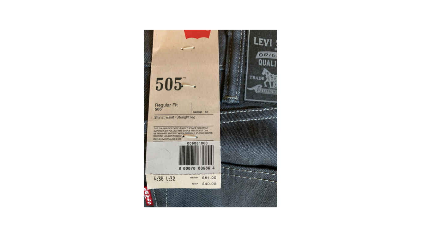 Levi’s Men’s 505 Regular Fit Jeans; 38x32