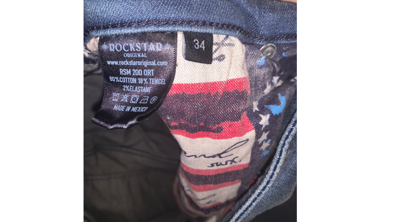 Rockstar Original Distressed Slim-Fit Men’s Denim Jeans; 34x38