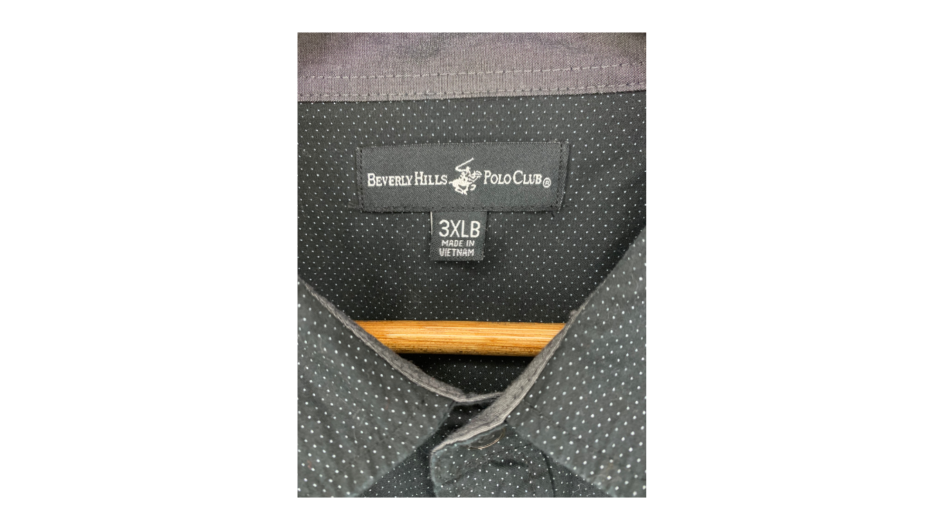 Product Title: Beverly Hills Polo Club Polka Dot Short Sleeve Shirt, 3XL