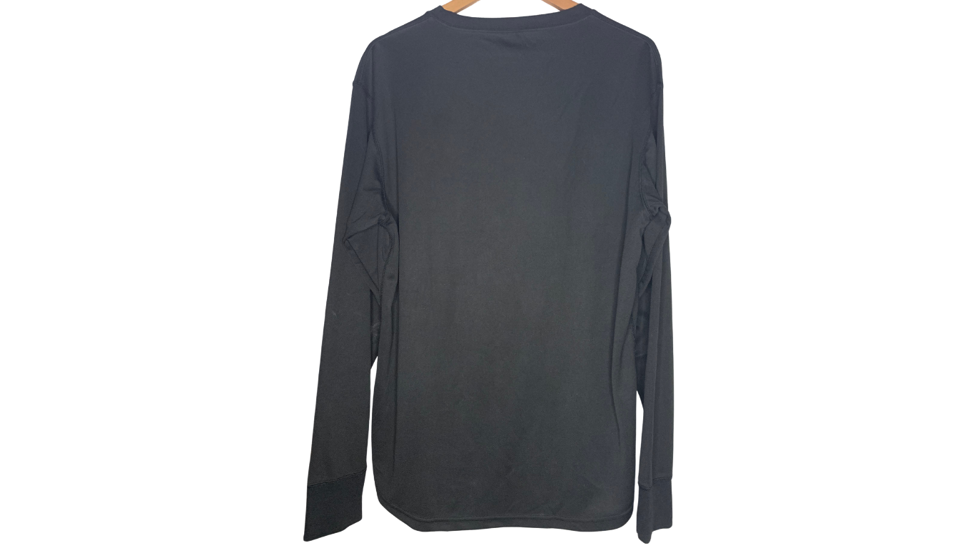 Essential Black Long Sleeve Crew Neck Shirt, XL