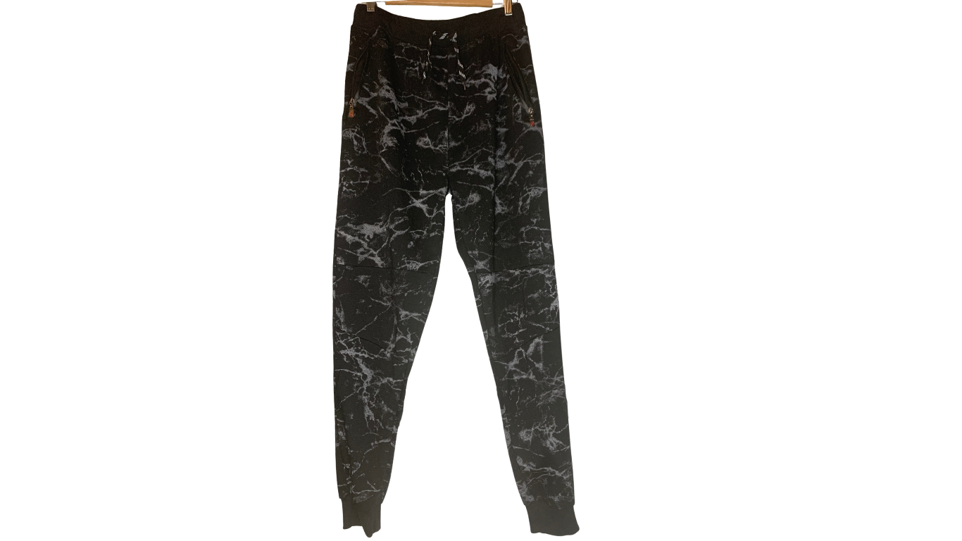 \Marble Print Jogger Sweatpants, XL