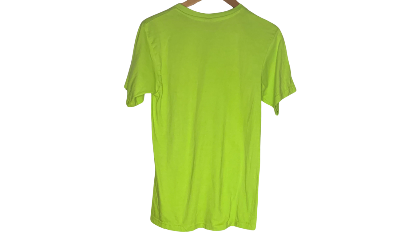 Vibrant Lime V-Neck T-Shirt, M