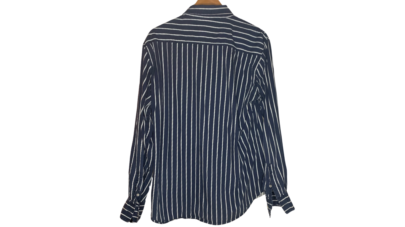 Haggar Classic Striped Button-Up Shirt, XL