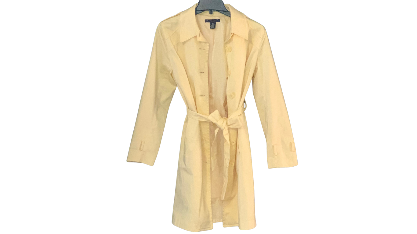 Classic Pastel Yellow Trench Coat S M Amor Store