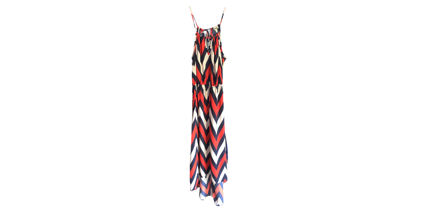 Bohemian Zigzag Maxi Dress; M