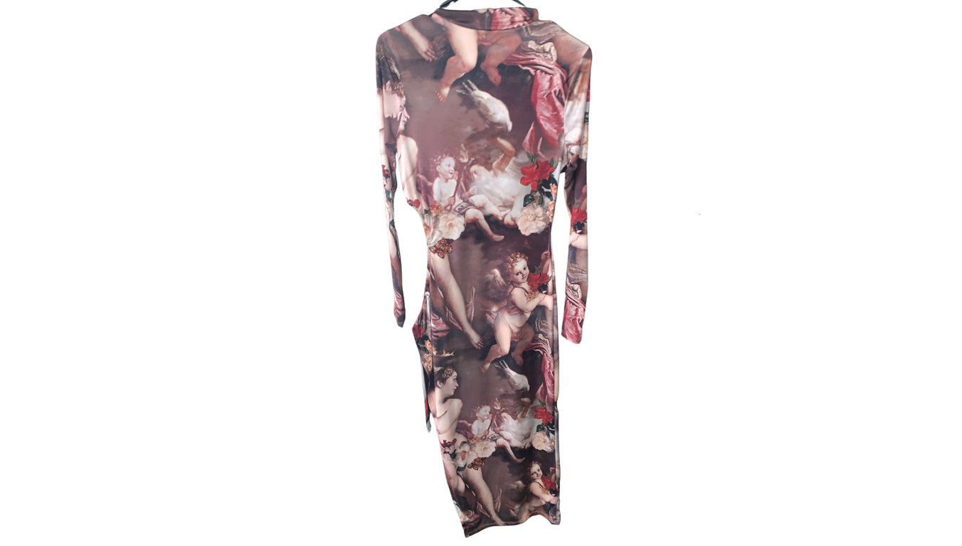 Angel Baby BodyCon Dress with Unique Side Cut; L