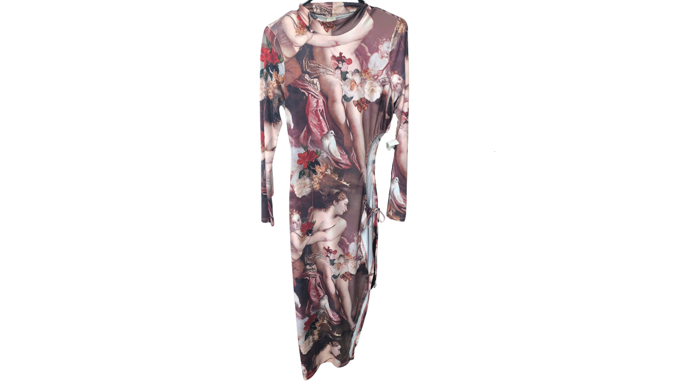 Angel Baby BodyCon Dress with Unique Side Cut; L