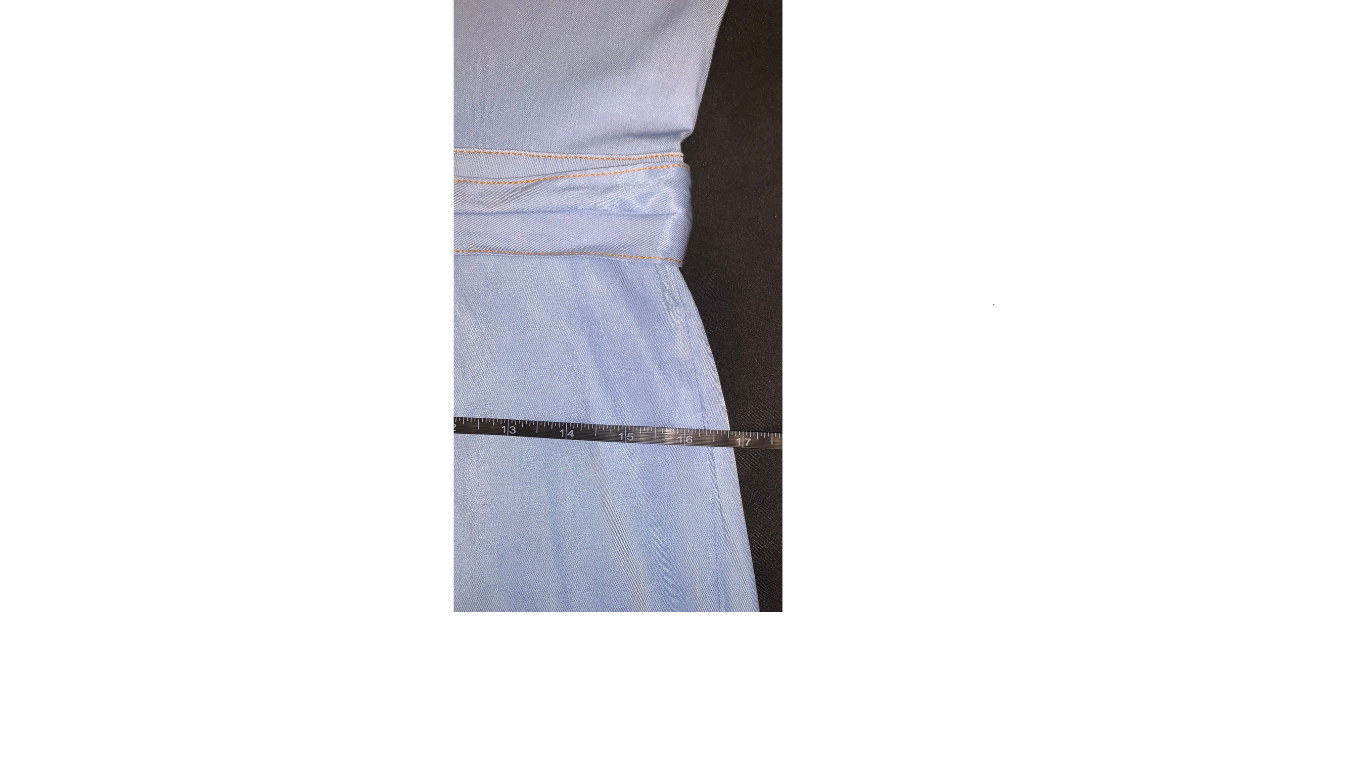 Light Blue Short-Sleeve Belted Romper; L