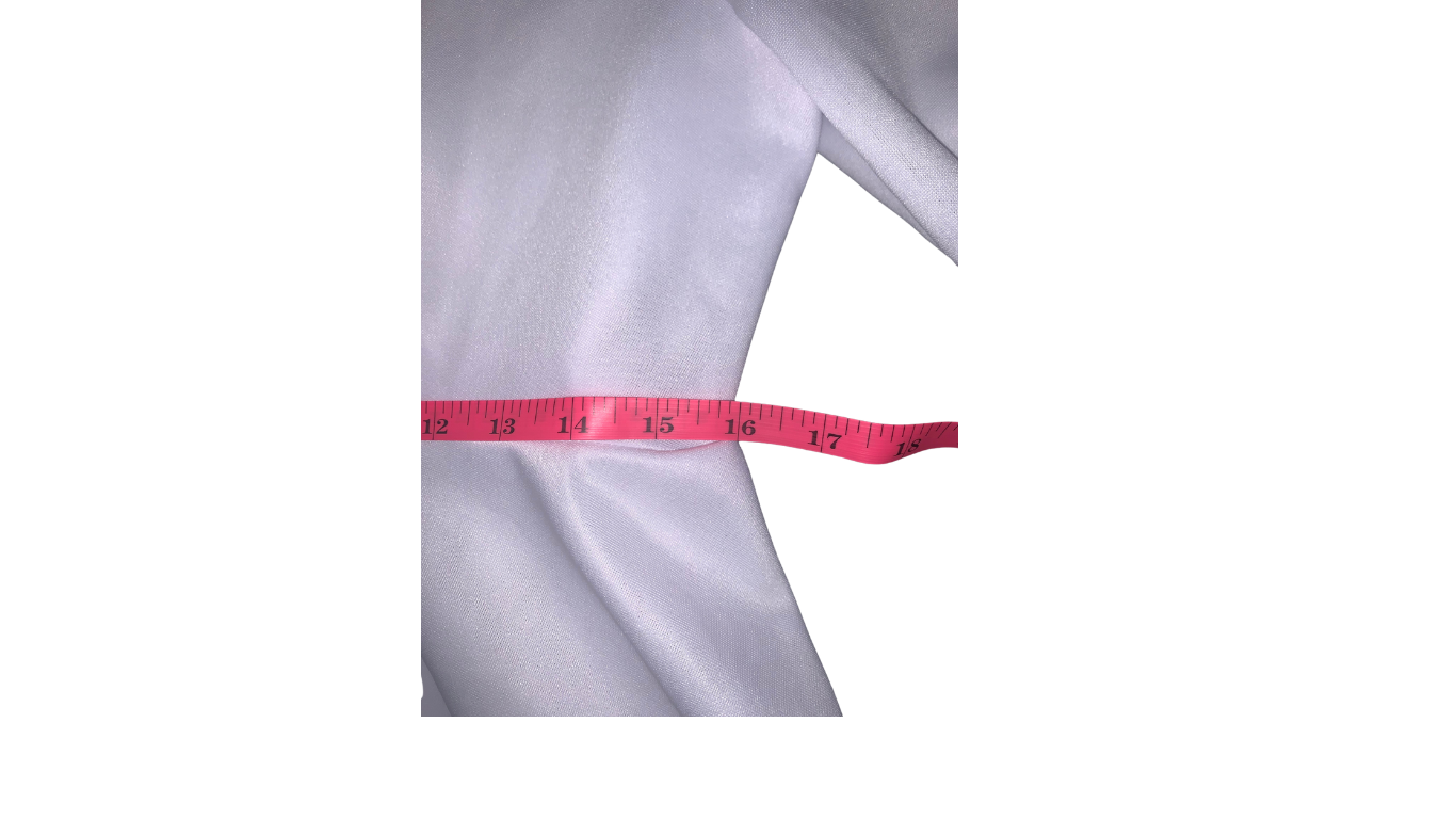 White V-Neck Blouse with Cinched Waist; L