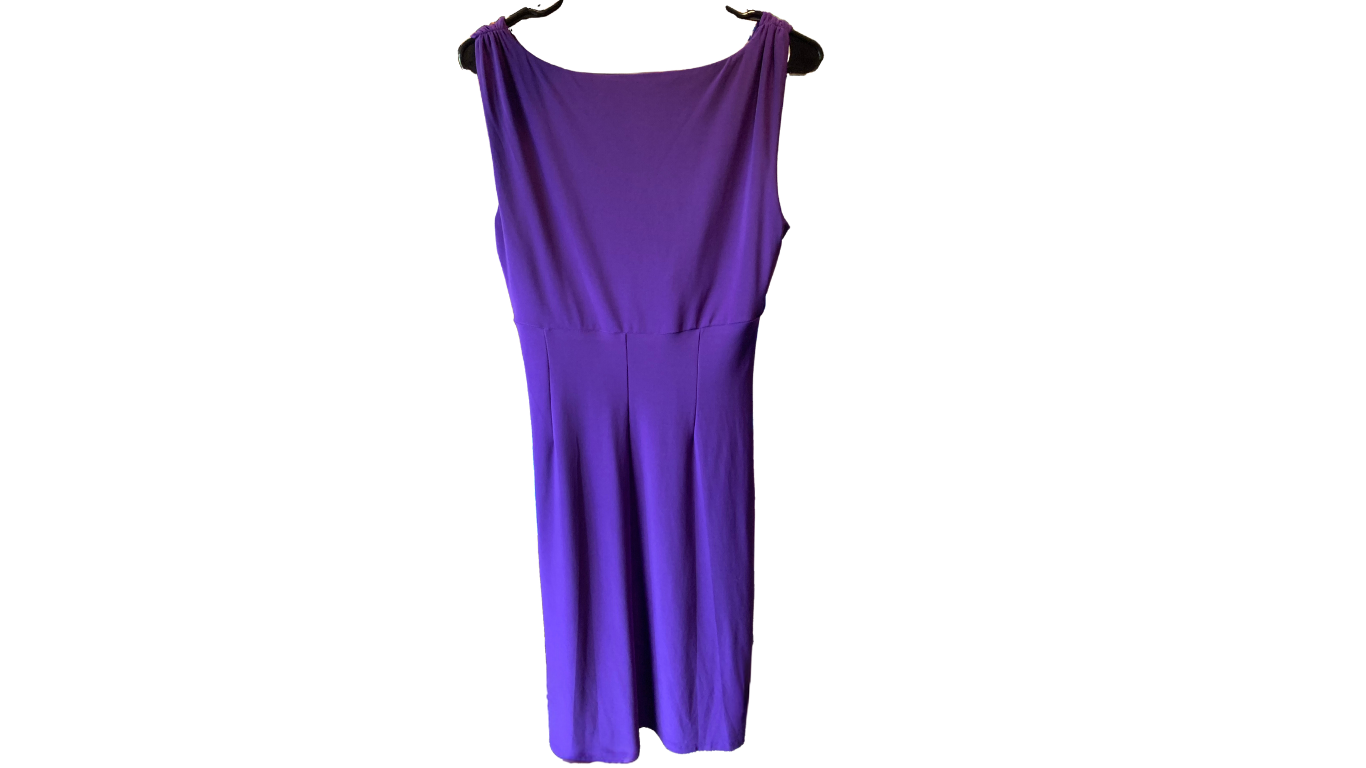 Ralph Lauren Elegant Purple Draped Dress; M