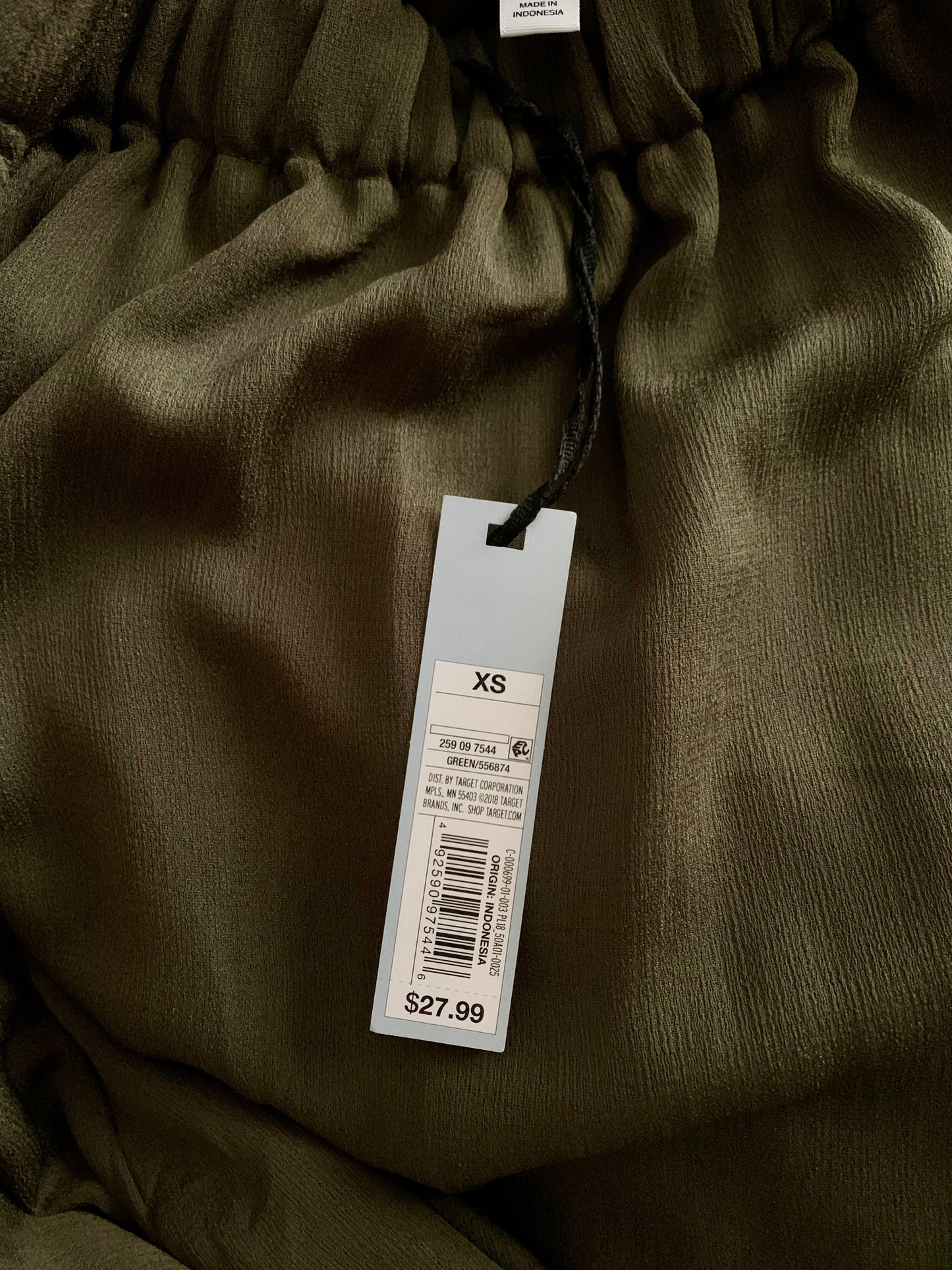 Olive Green Maxi Dress; XS