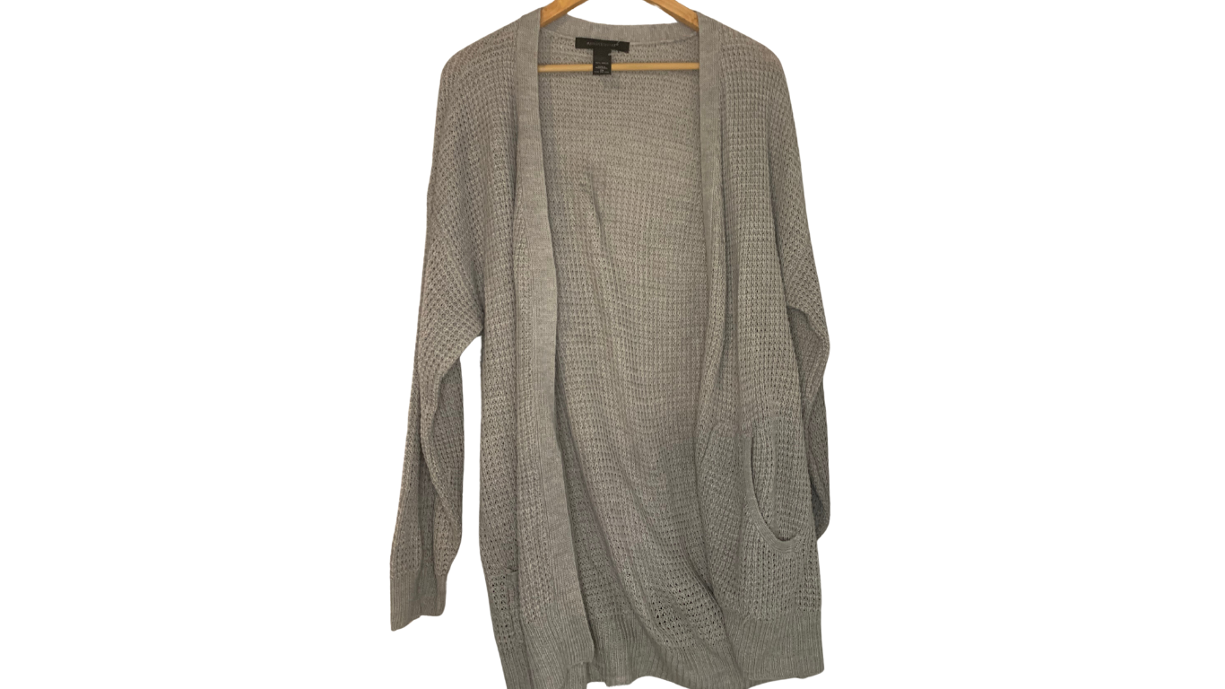 Cozy Gray Ashley Stewart Belted Cardigan, 2X