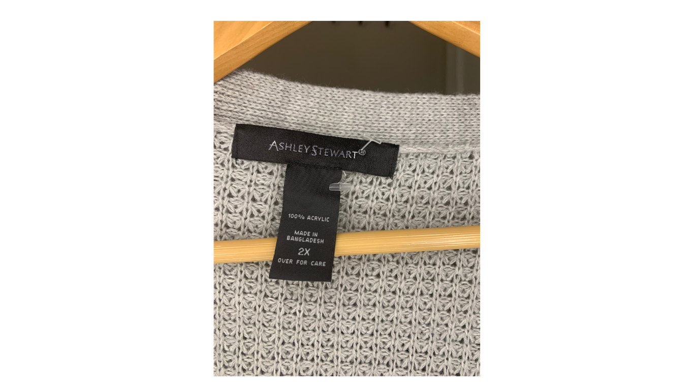 Cozy Gray Ashley Stewart Belted Cardigan, 2X