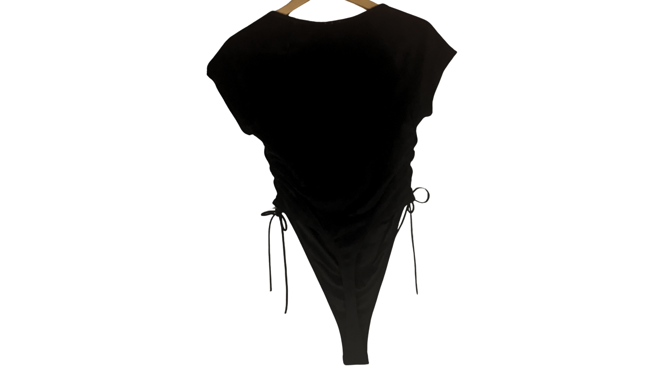 Savage X Fenty Black Ruched Bodysuit By Rihanna, S