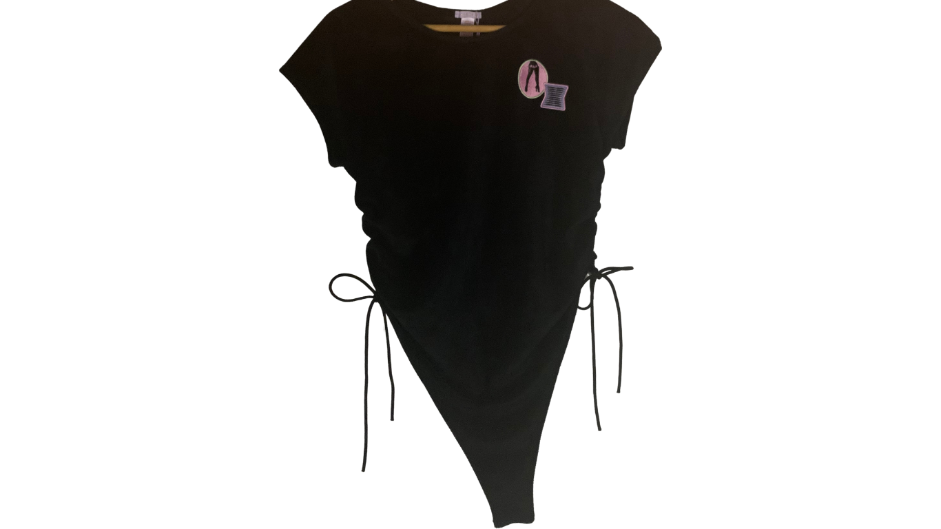 Savage X Fenty Black Ruched Bodysuit By Rihanna, S