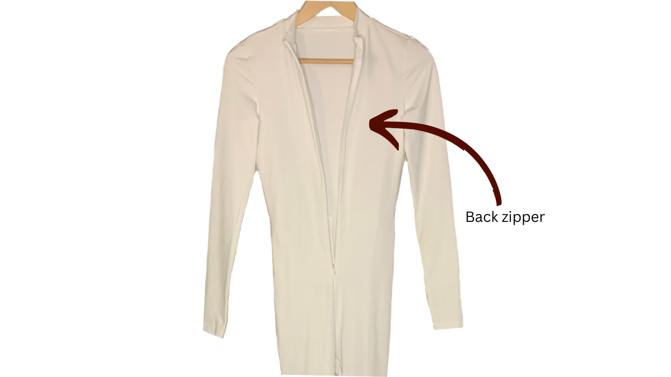 Sleek White Long Sleeve Bodysuit, M