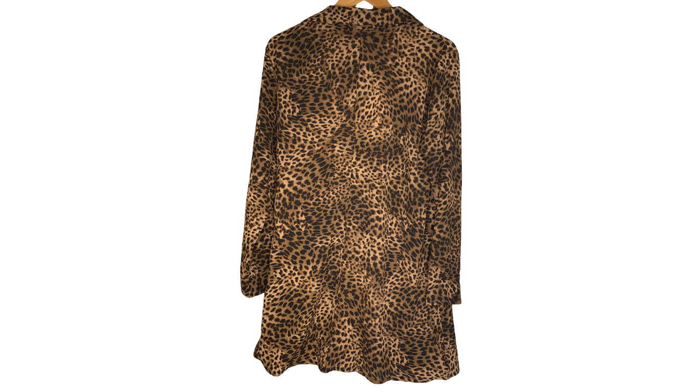 Leopard Print Wrap Dress, L