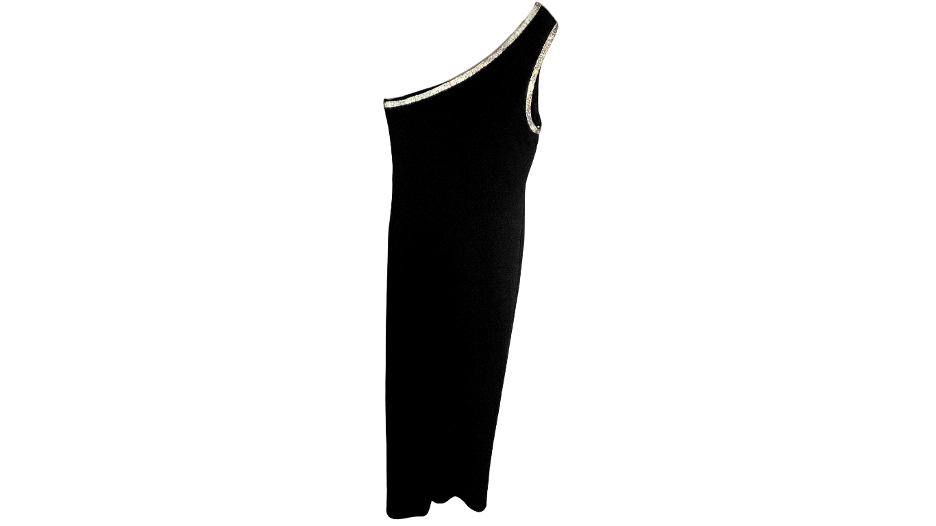 LuLus Glamorous One-Shoulder Black Evening Dress