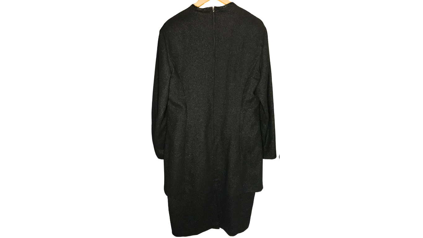 Sophisticated Black Double-Breasted Blazer Dress, 16