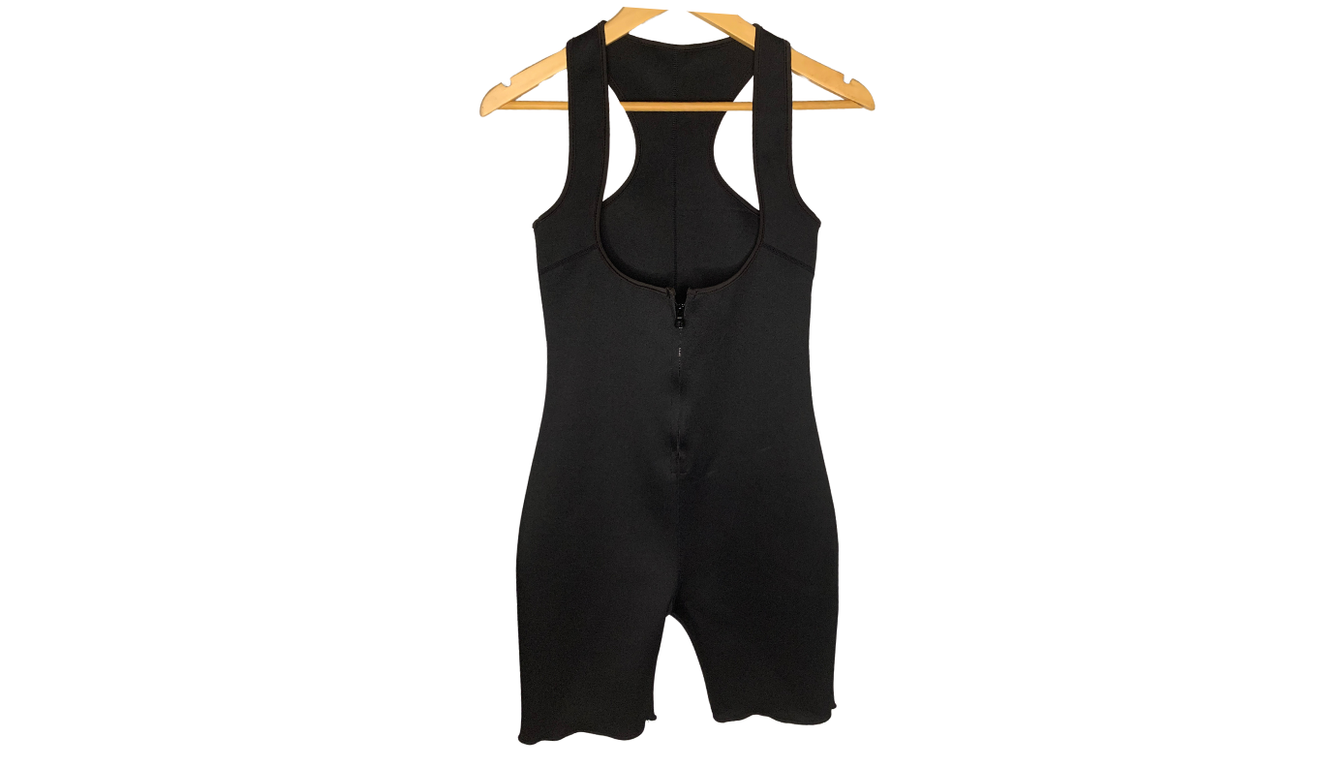 Sleek Black Compression Bodysuit, M
