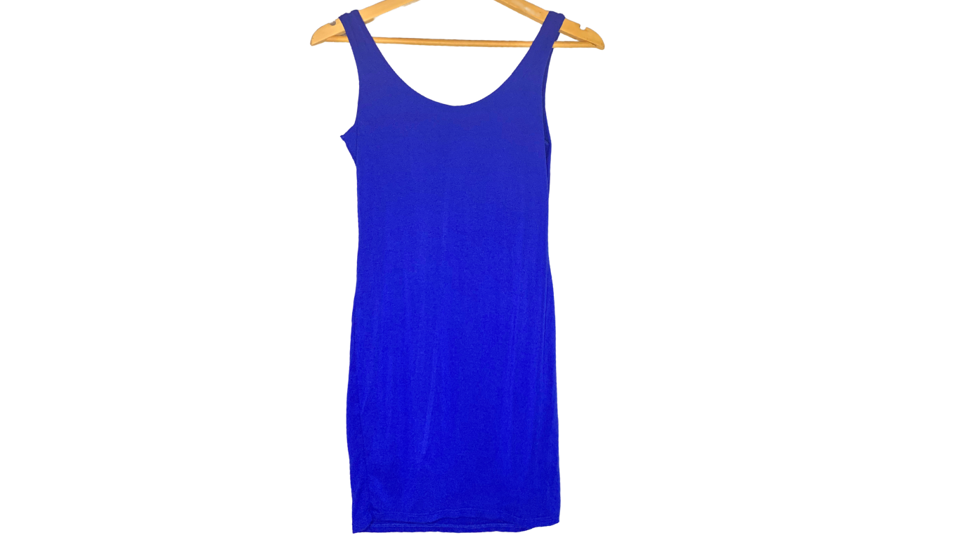 Royal Blue Sleeveless Bodycon Dress,S
