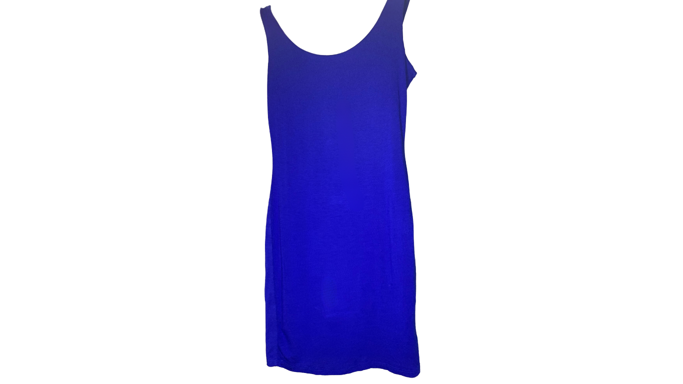 Royal Blue Sleeveless Bodycon Dress,S