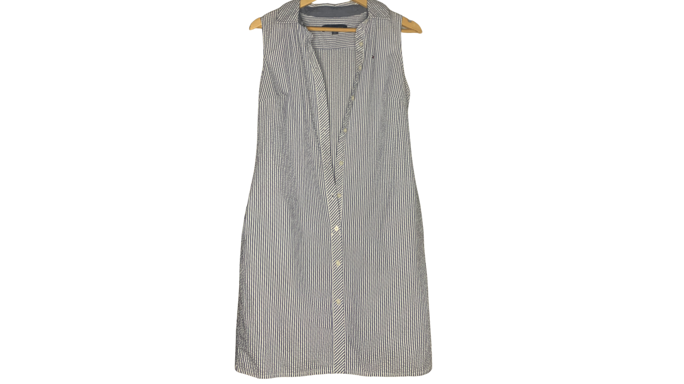 Tommy Hilfiger Classic Striped Sleeveless Shirt Dress, 8