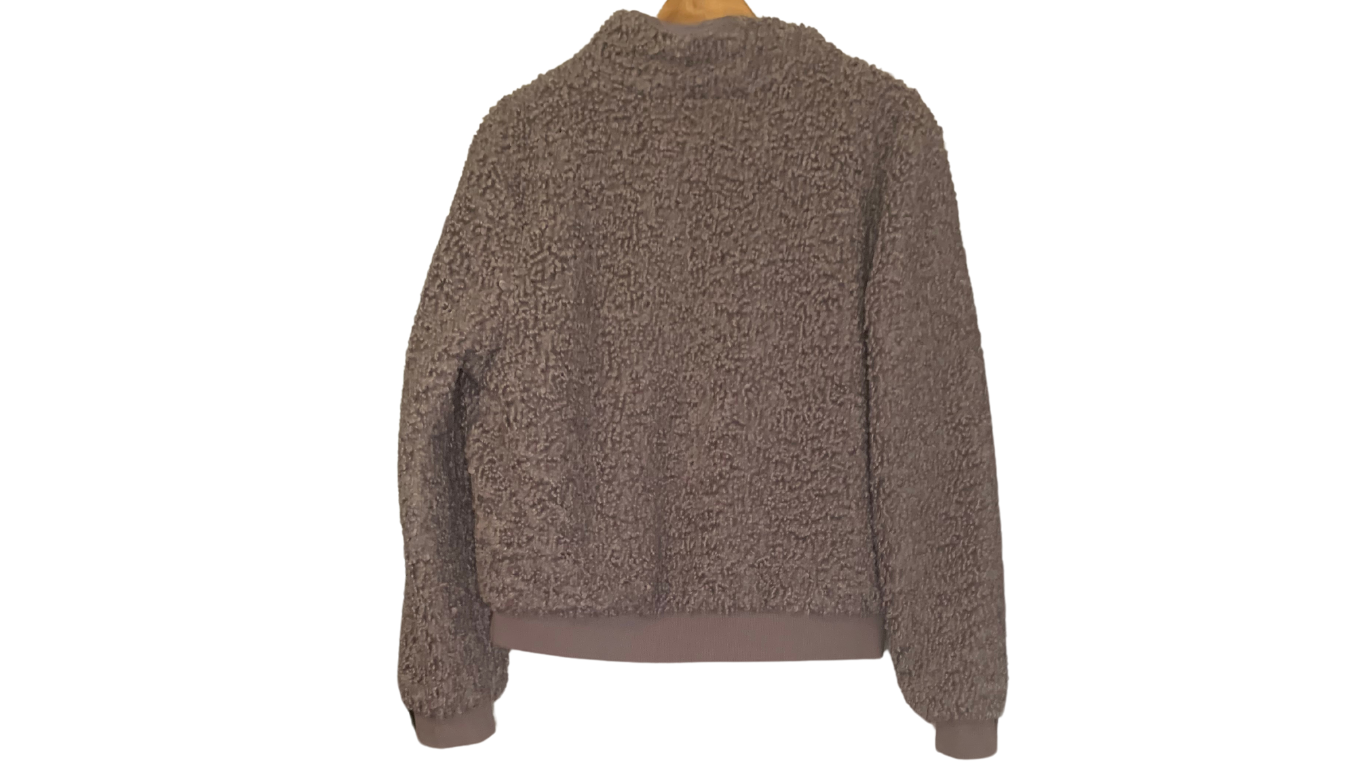 Cozy Grapefrost Purple Zip-Up Sweater for Women; L