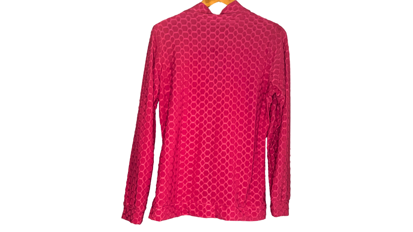 Women's Hot Pink Sporty Zipper Jacket, XL
