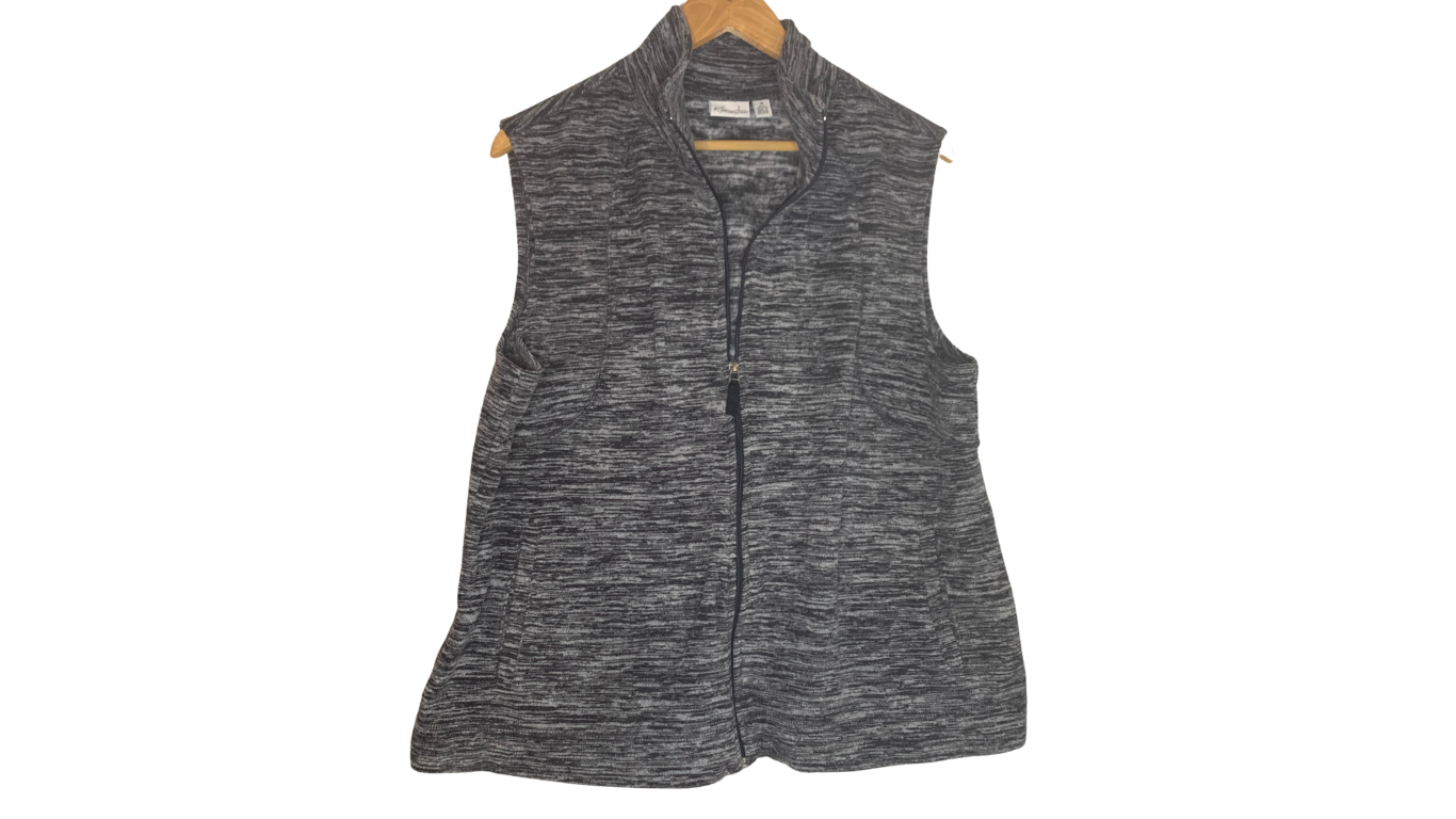 Kim Rogers Women's Sleeveless Zip-Up Vest, 1X