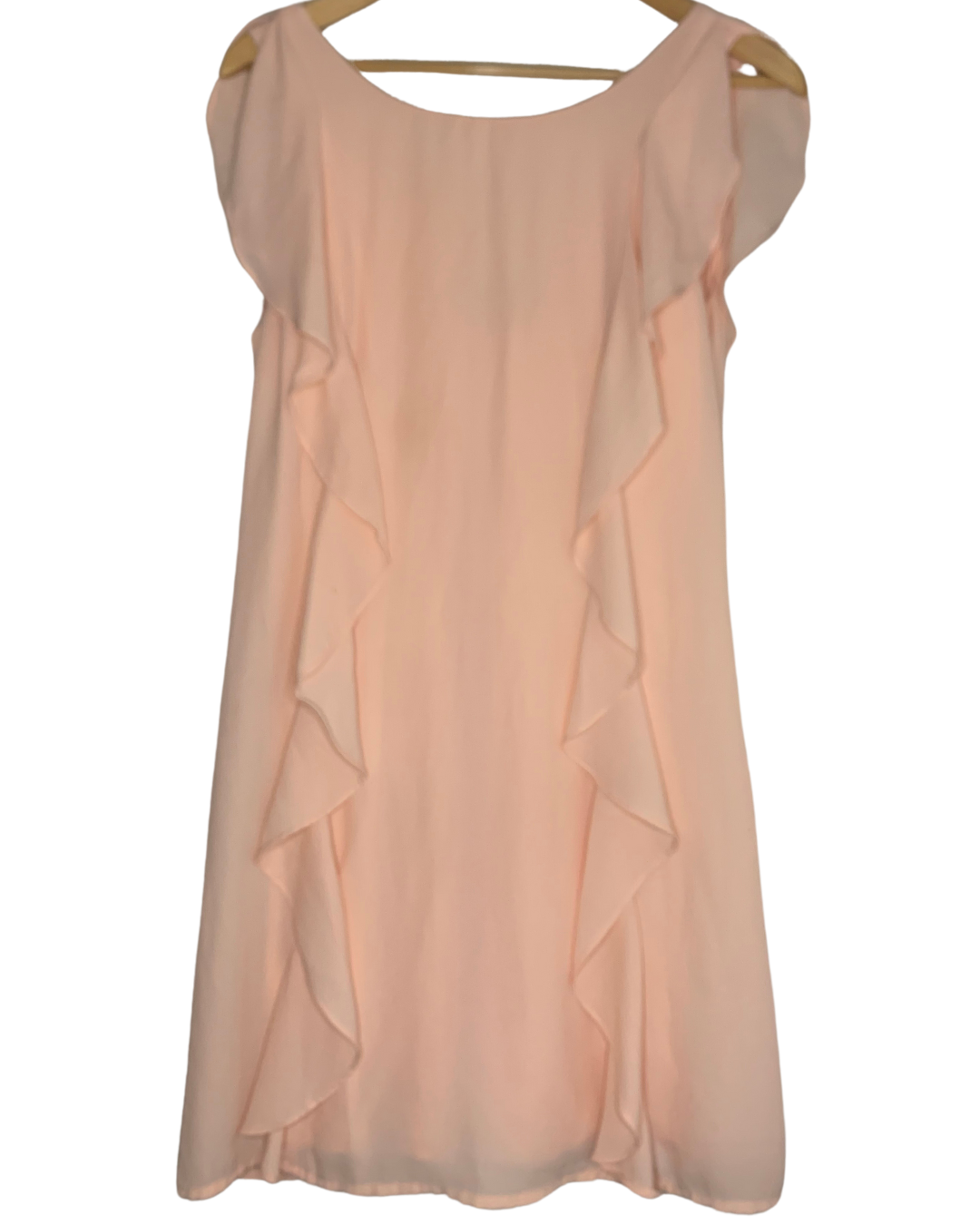 Lulu's Peach Flutter Sleeve Blouse; M