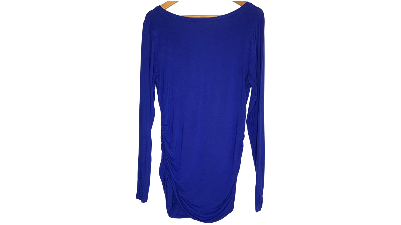 Royal Blue Long-Sleeve V-Neck Top, M