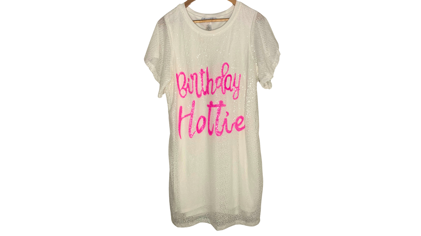 Happy Birthday Hottie! T-shirt Dress, 2x