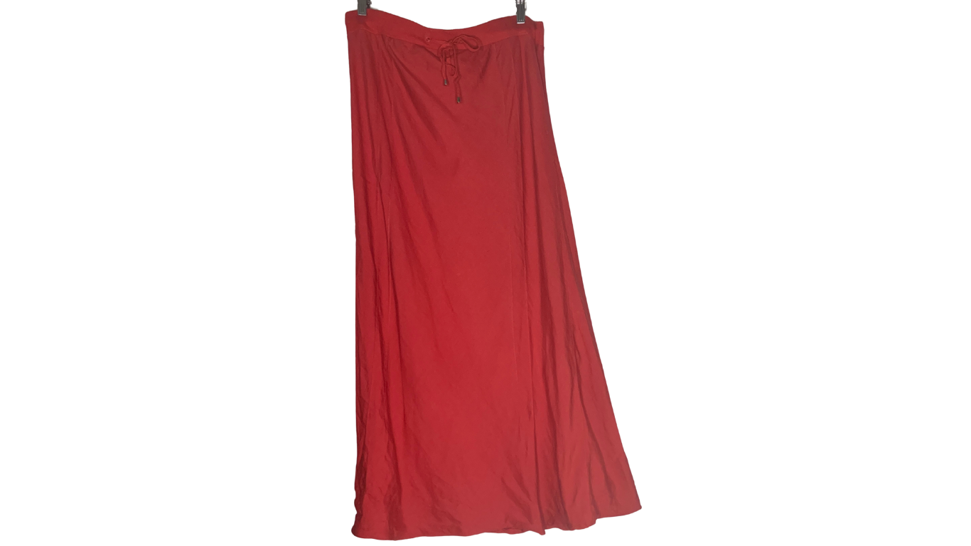 Brick Red Boho Top and Skirt Set, XL