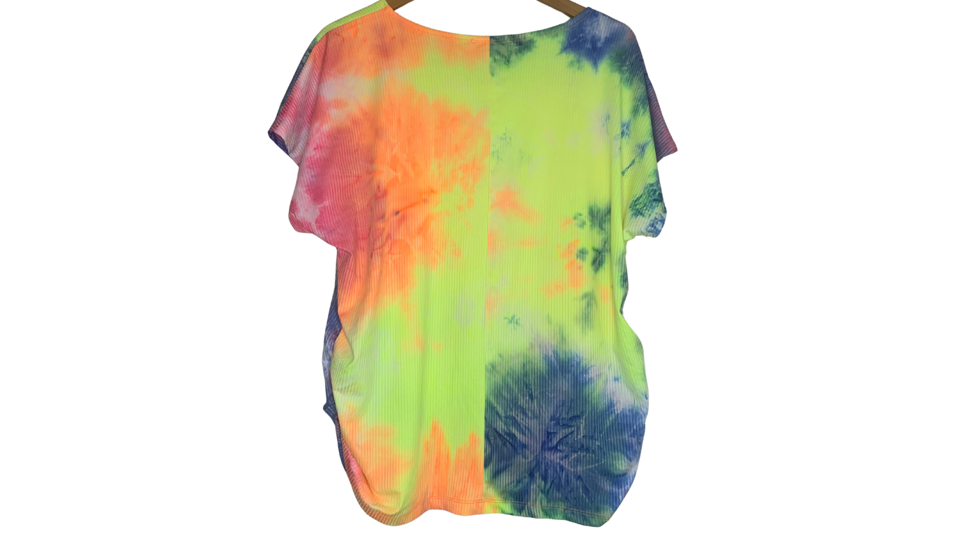 Vibrant Neon Tie-Dye T-Shirt, 2x