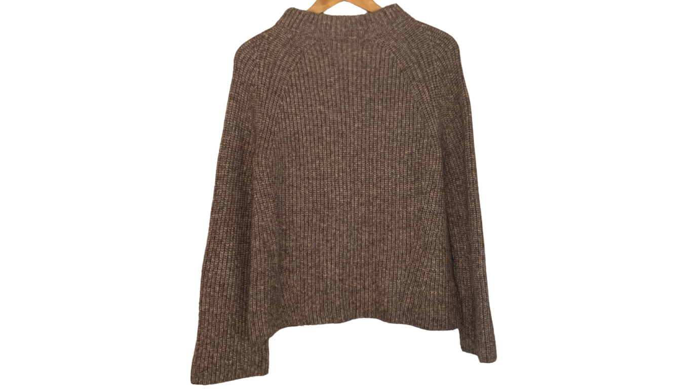Cozy Brown Ribbed Ann Taylor Sweater, M