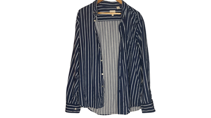 Haggar Classic Striped Button-Up Shirt, XL