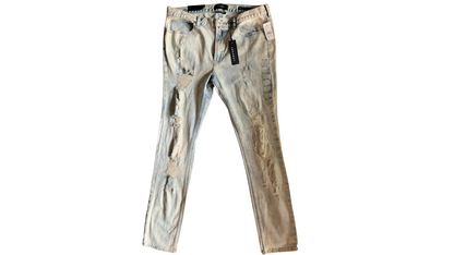 Men’s Pacsun Distressed Skinny Jeans, Light Wash; Size 34x32