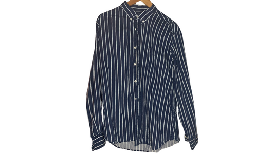Haggar Classic Striped Button-Up Shirt, XL