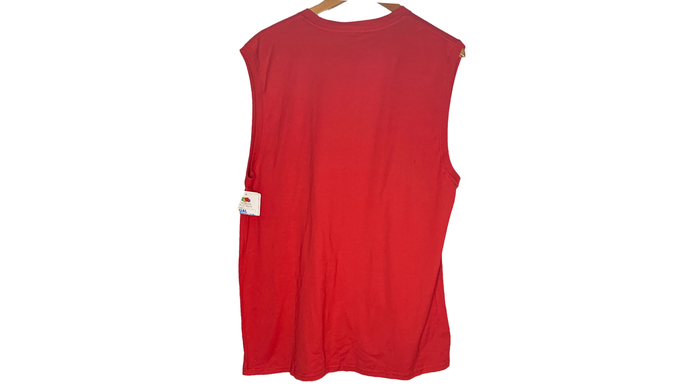 Red Sleeveless Performance Tank Top, L