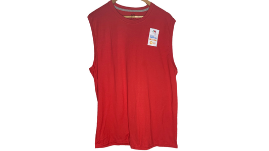 Red Sleeveless Performance Tank Top, L