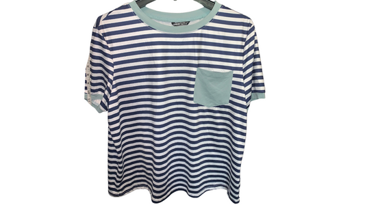Women’s Striped T-Shirt with Pocket, M