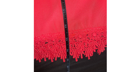 Scarlet Chiffon Midi Dress with Tassel Hem; M