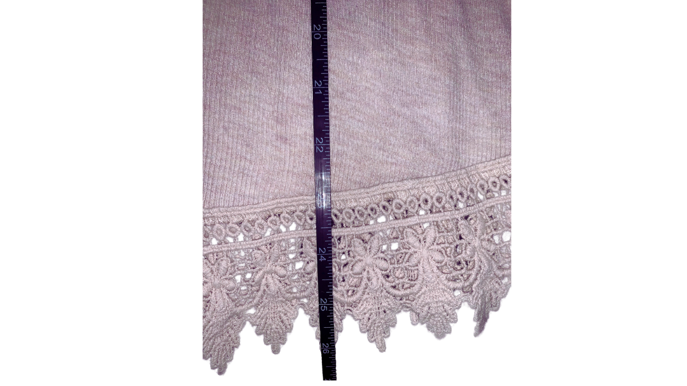 Nude Lace-Trimmed Longline Tank Top; M