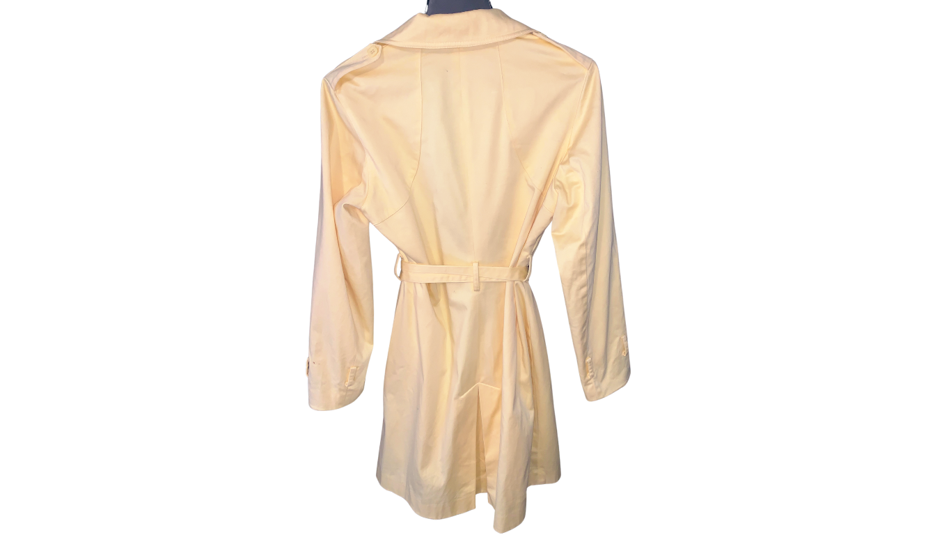 Classic Pastel Yellow Trench Coat; S/M