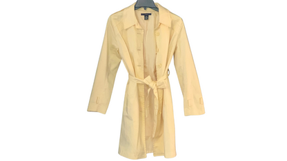 Classic Pastel Yellow Trench Coat; S/M