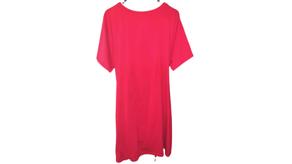 Brick Red Draped Knee-Length Dress with Soft Stretch Fabric, XL